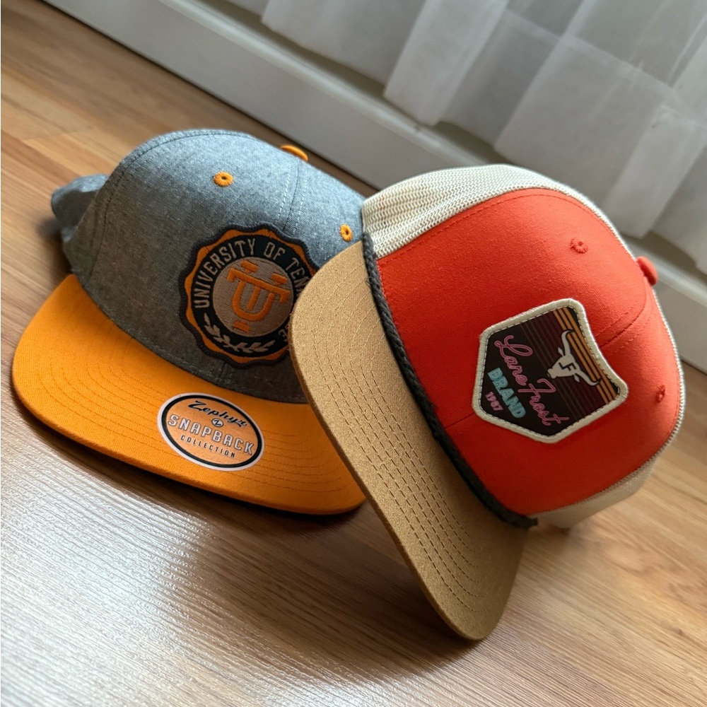 Zephyr Snapback Caps - Gray and Orange